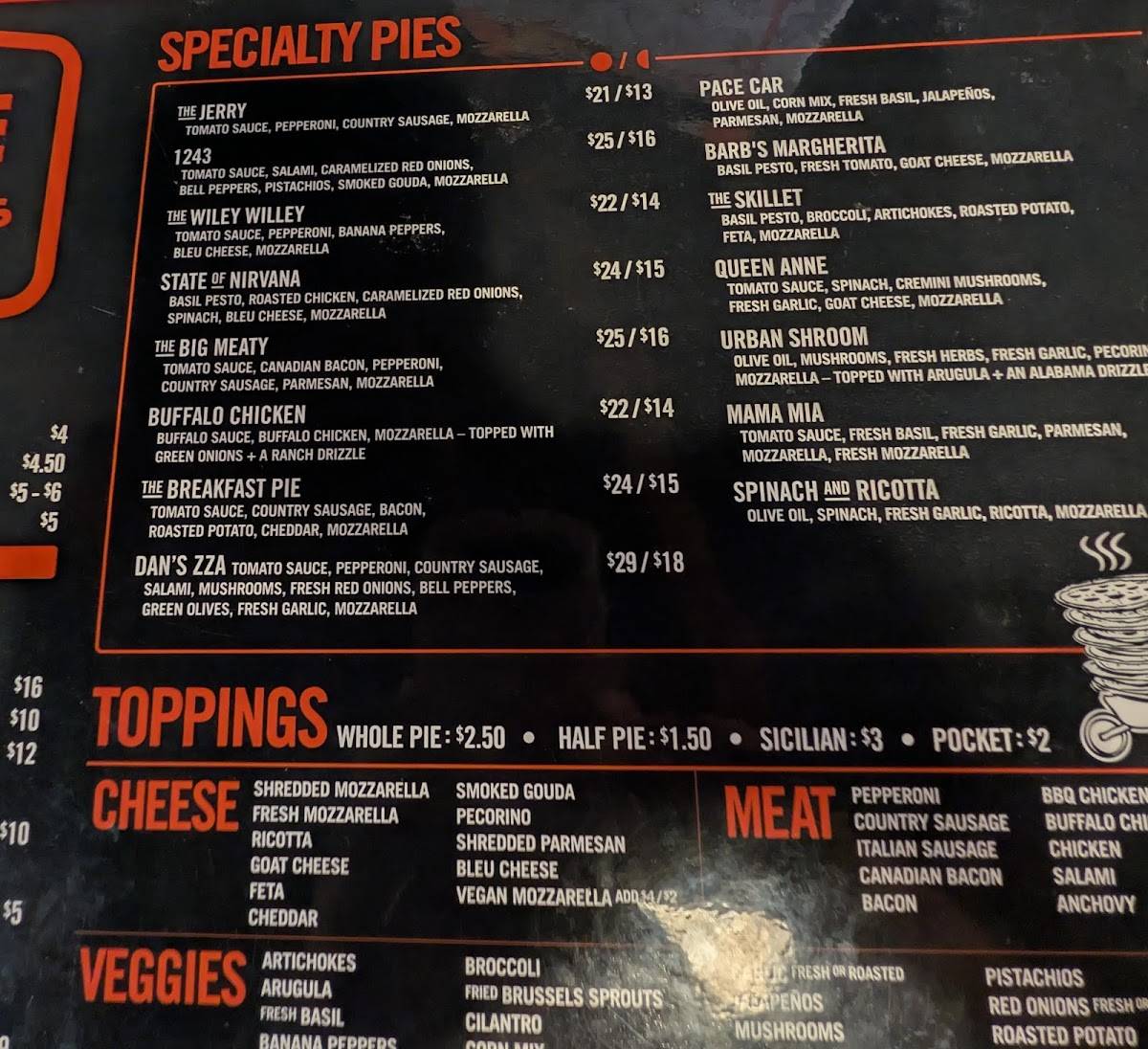 Pie Pushers меню