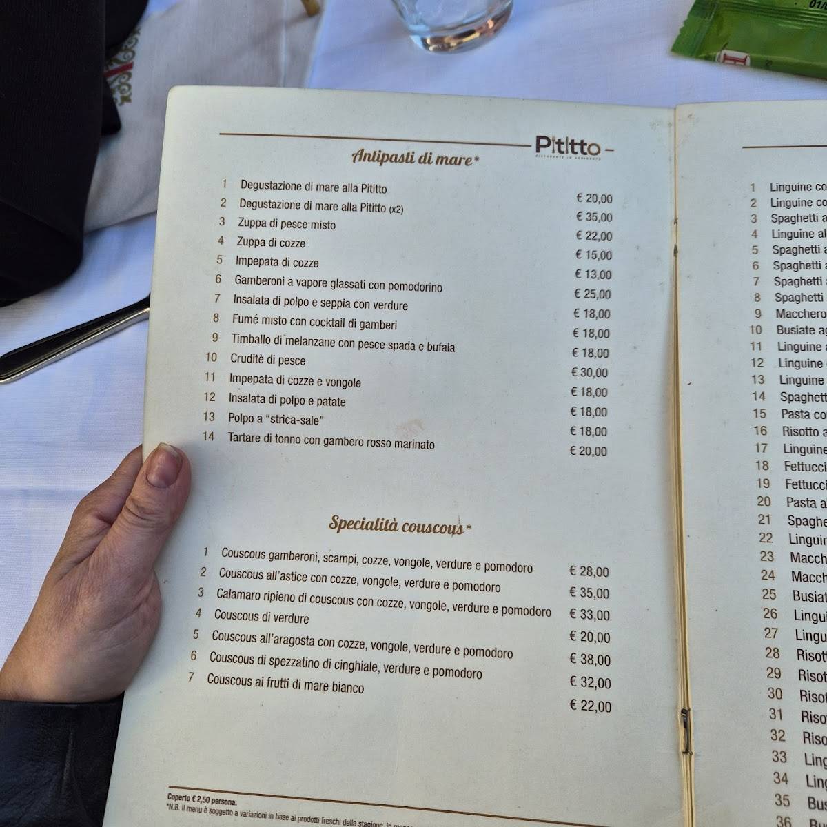 Pititto Ristorante меню