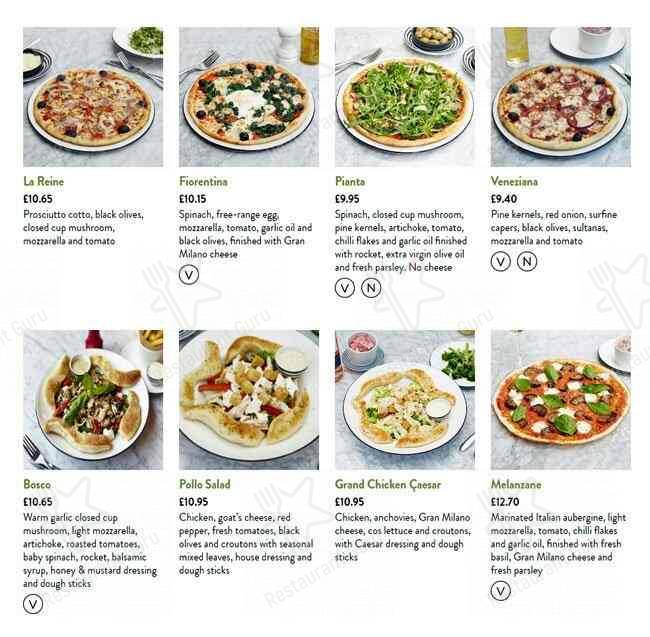 PizzaExpress меню