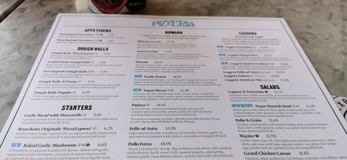 PizzaExpress меню