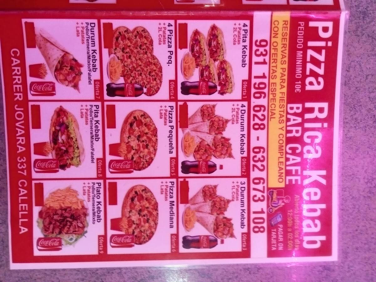 Pizza Rica Kabab меню