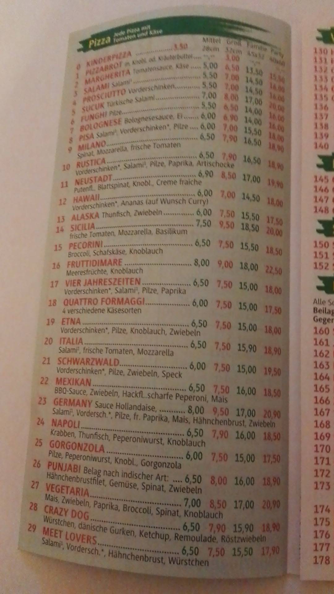 Pizza Roma меню