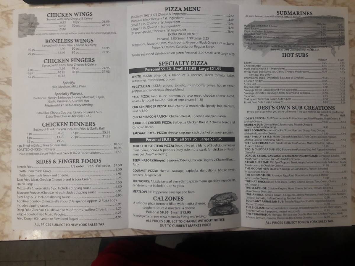 Desi's Pizzeria меню