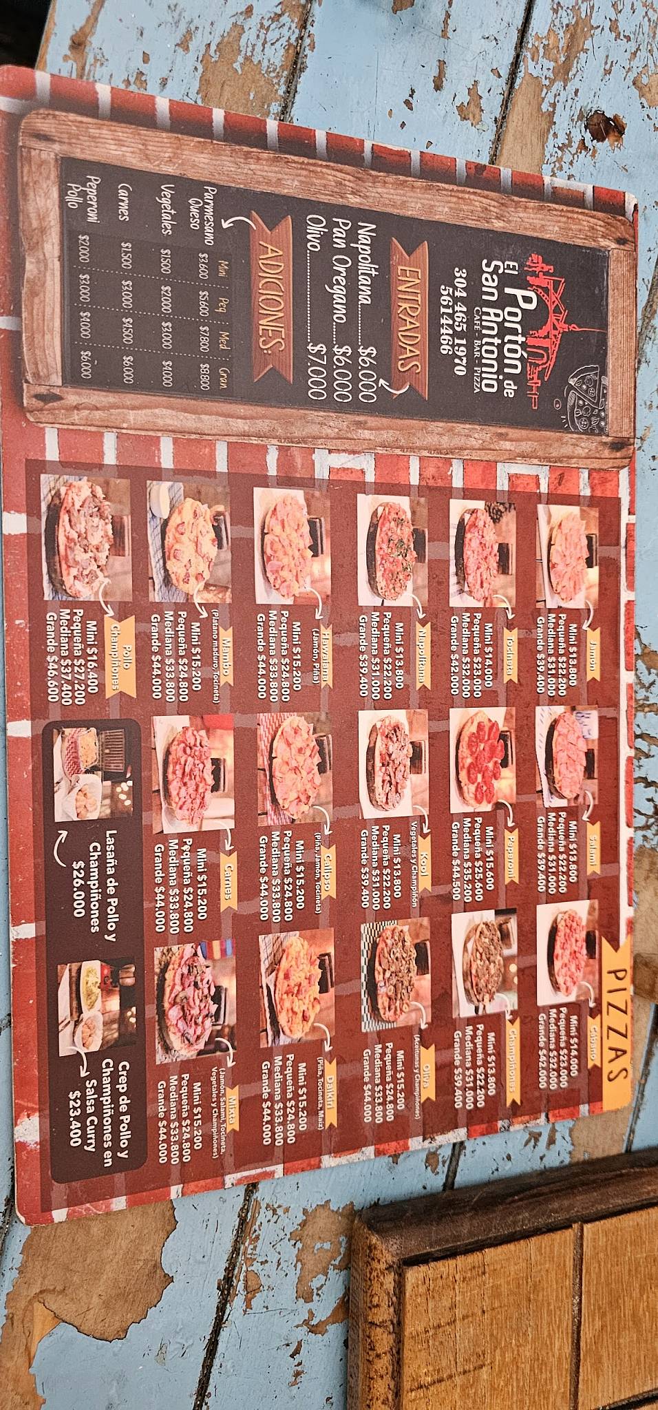 Pizzería El Portón de San Antonio меню