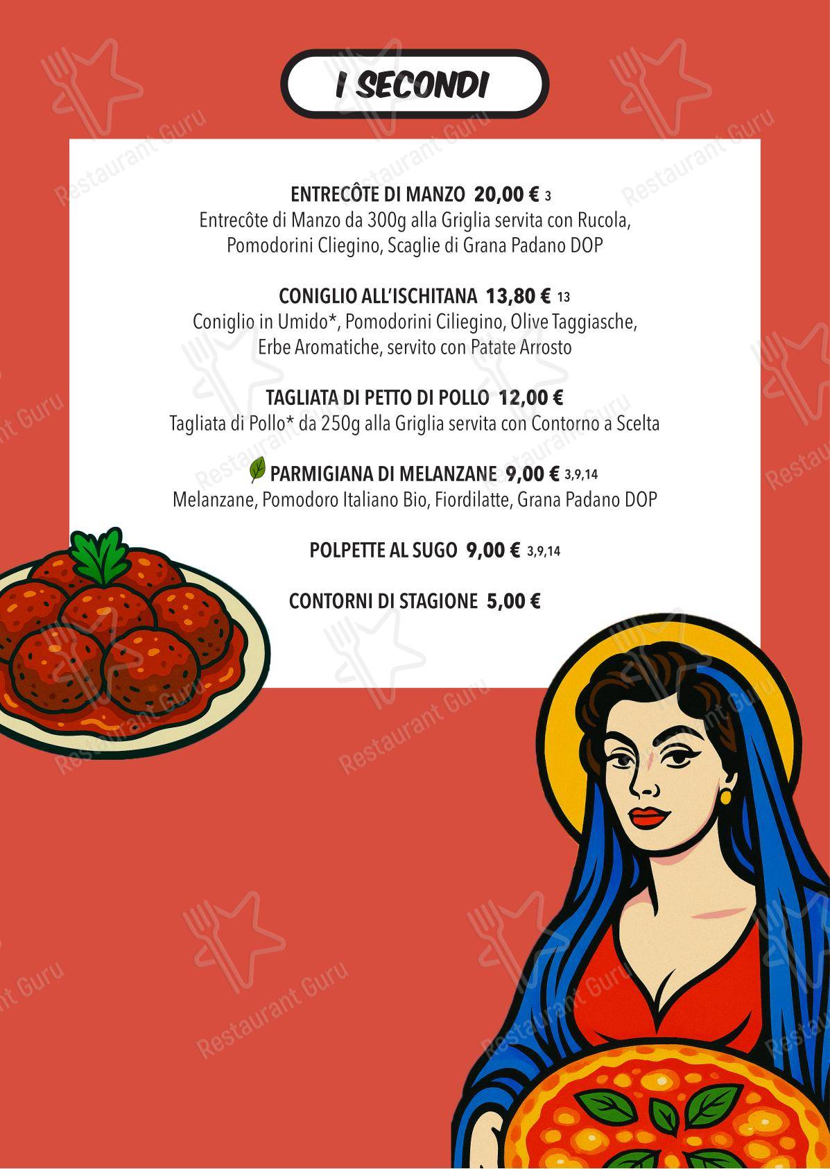 Меню напитков ресторана Pizzeria Santa Rita