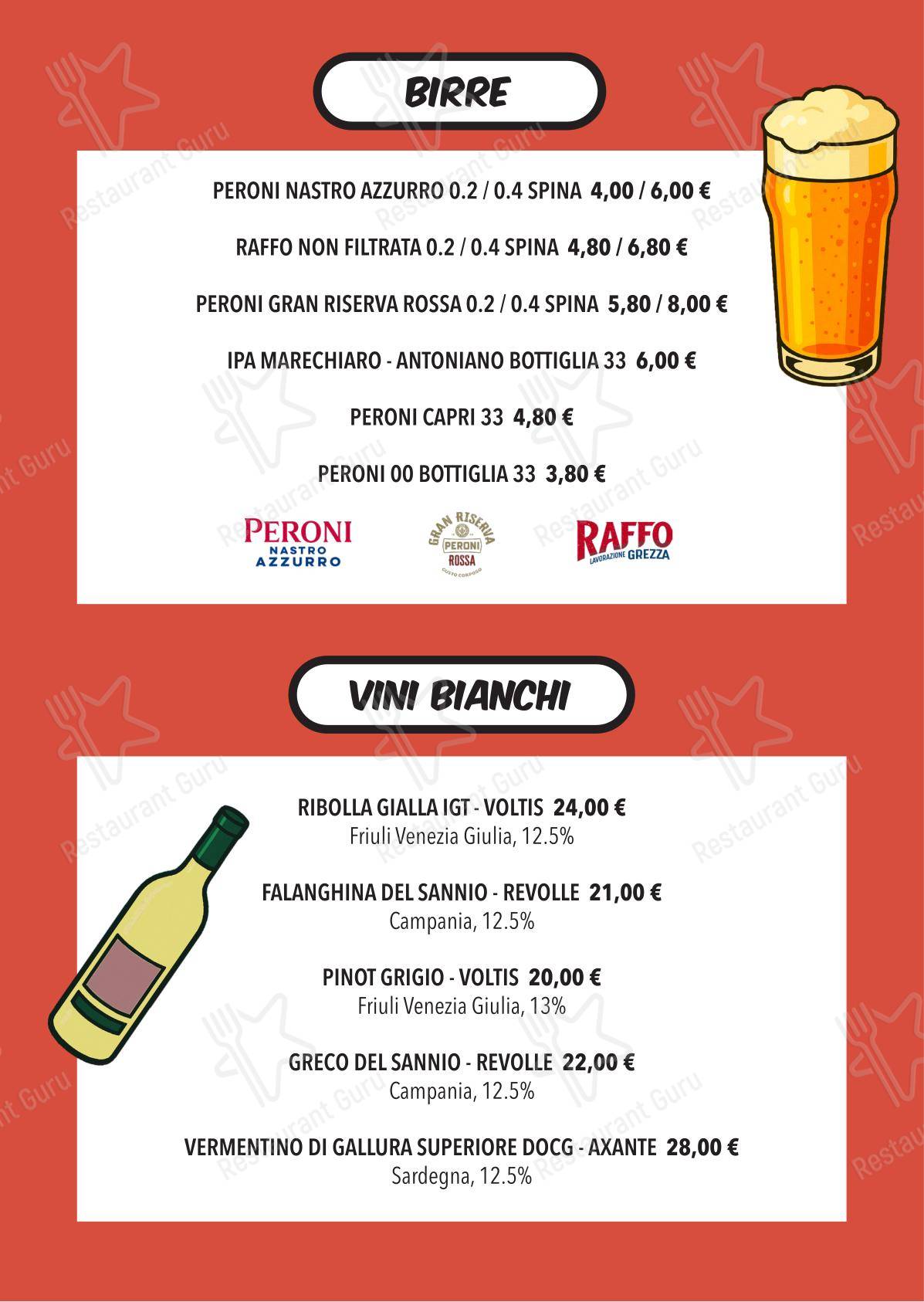 Меню ресторана Pizzeria Santa Rita - Меню напитков