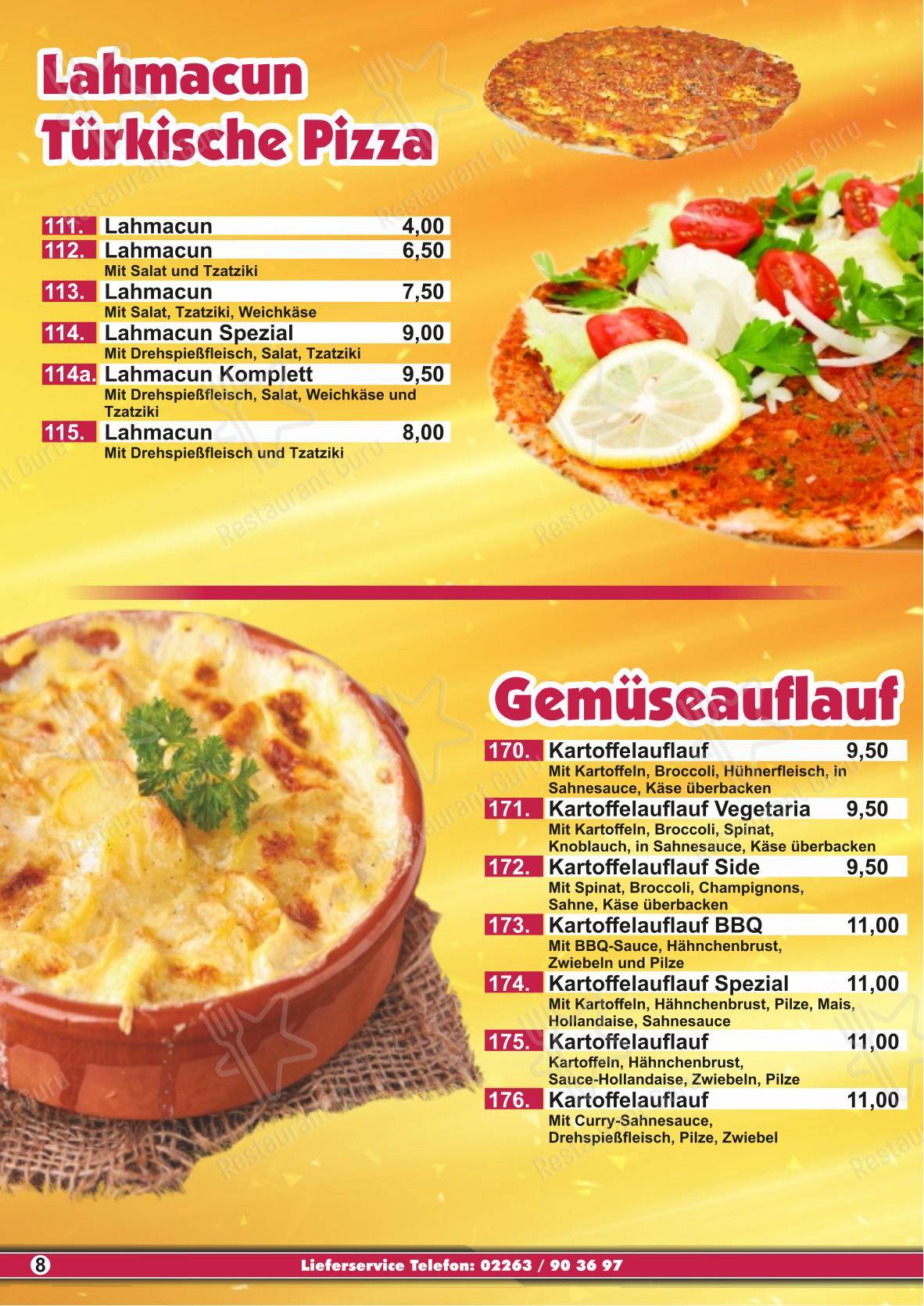 Pizzeria Milano Engelskirchen в Энгельскирхене - Меню