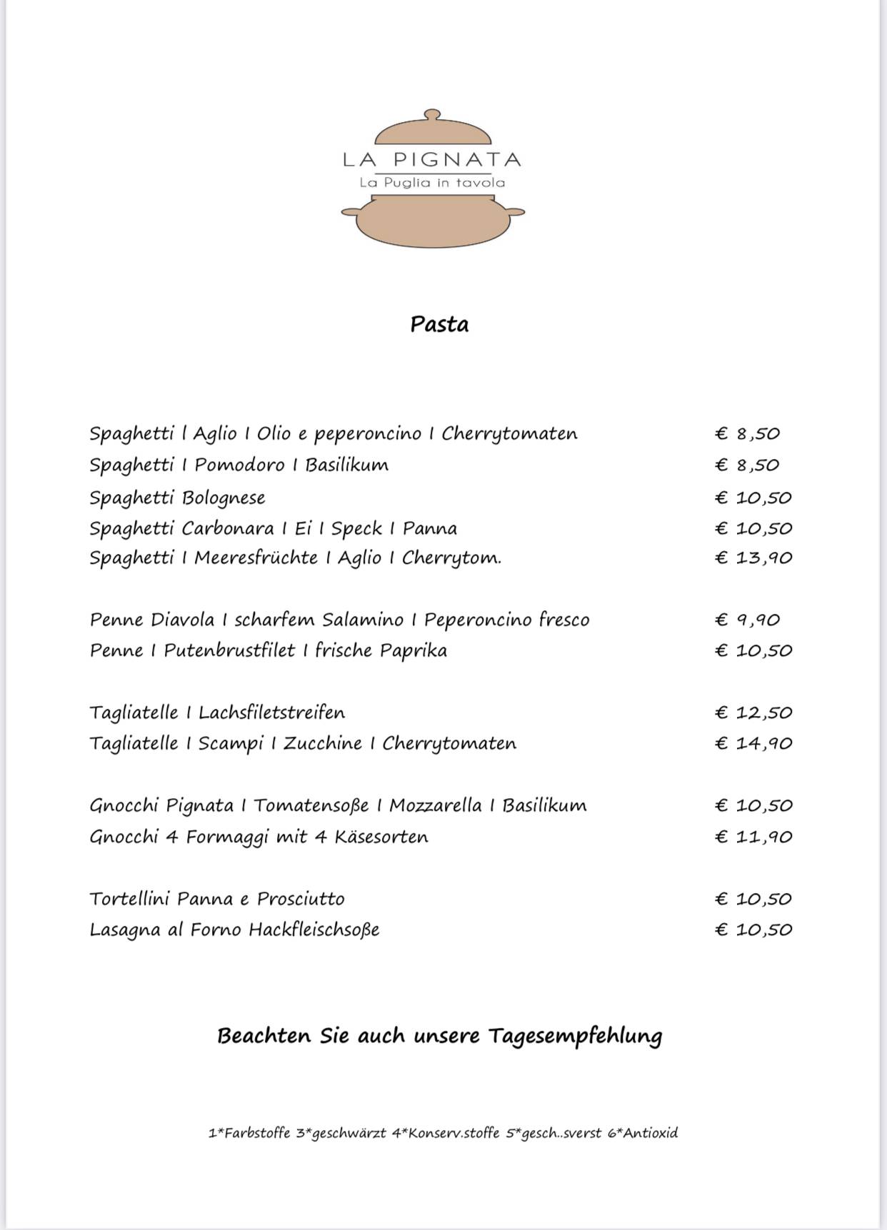 La Pignata меню