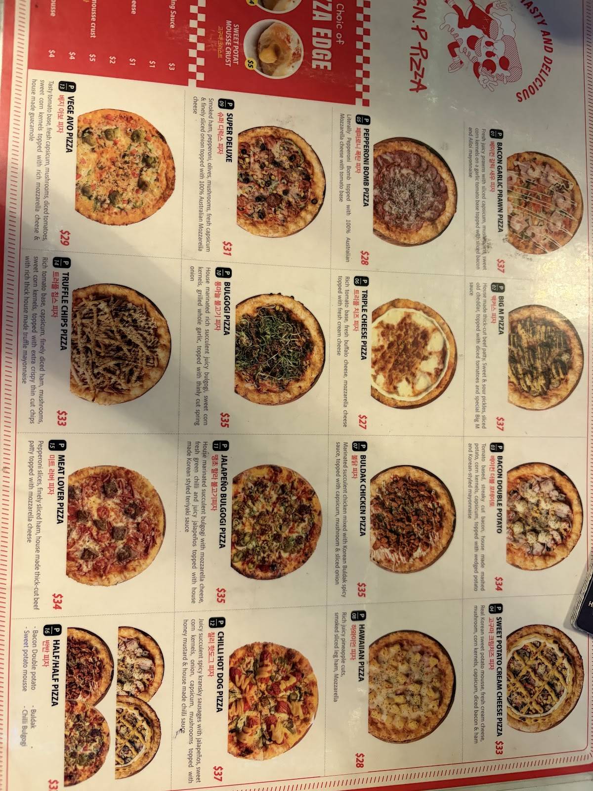 Planppizza меню