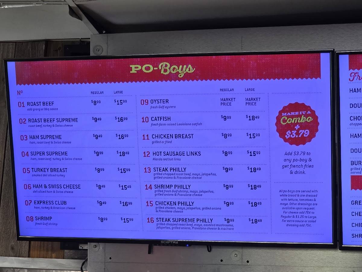Po-Boy Express меню