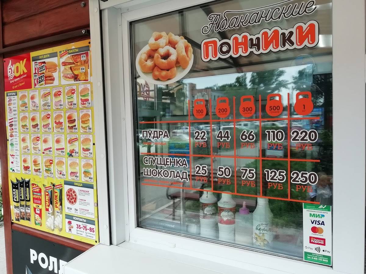 Пончики меню
