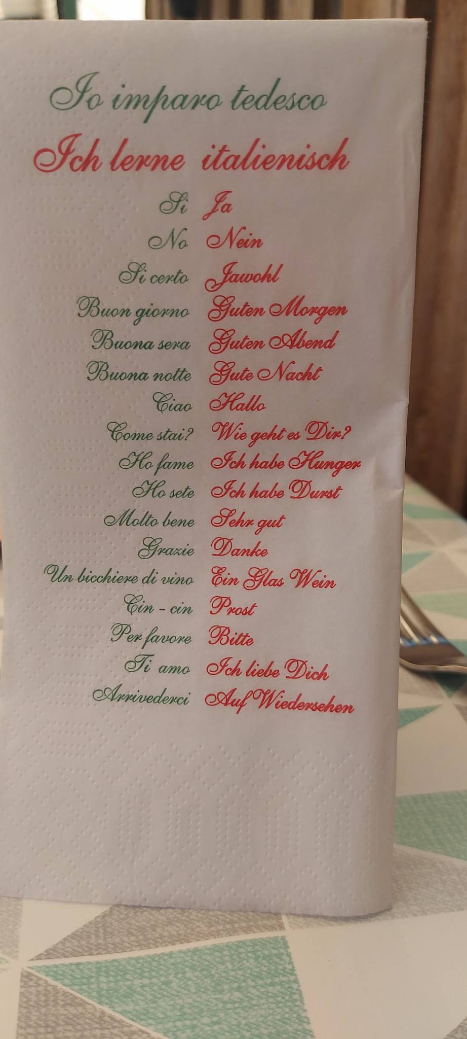 Ristorante Maria Rosa меню