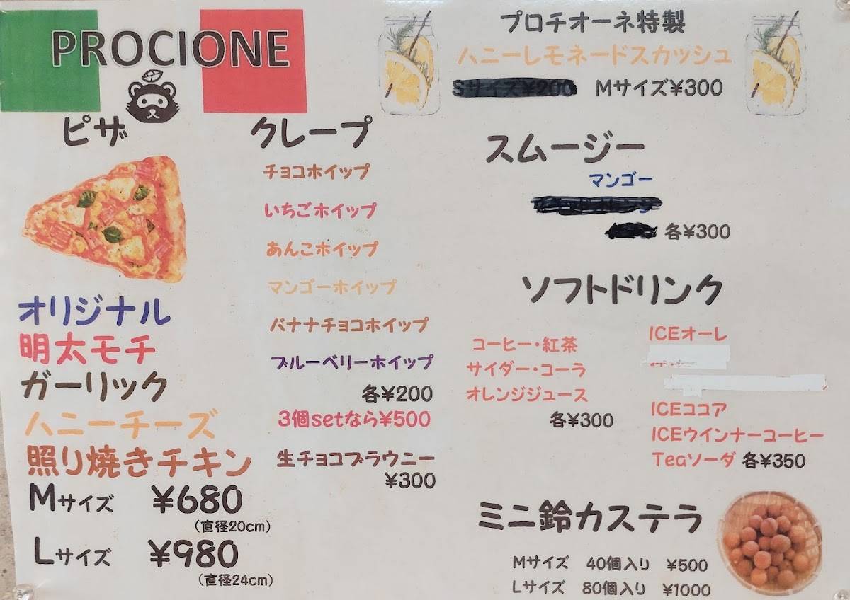Procione меню
