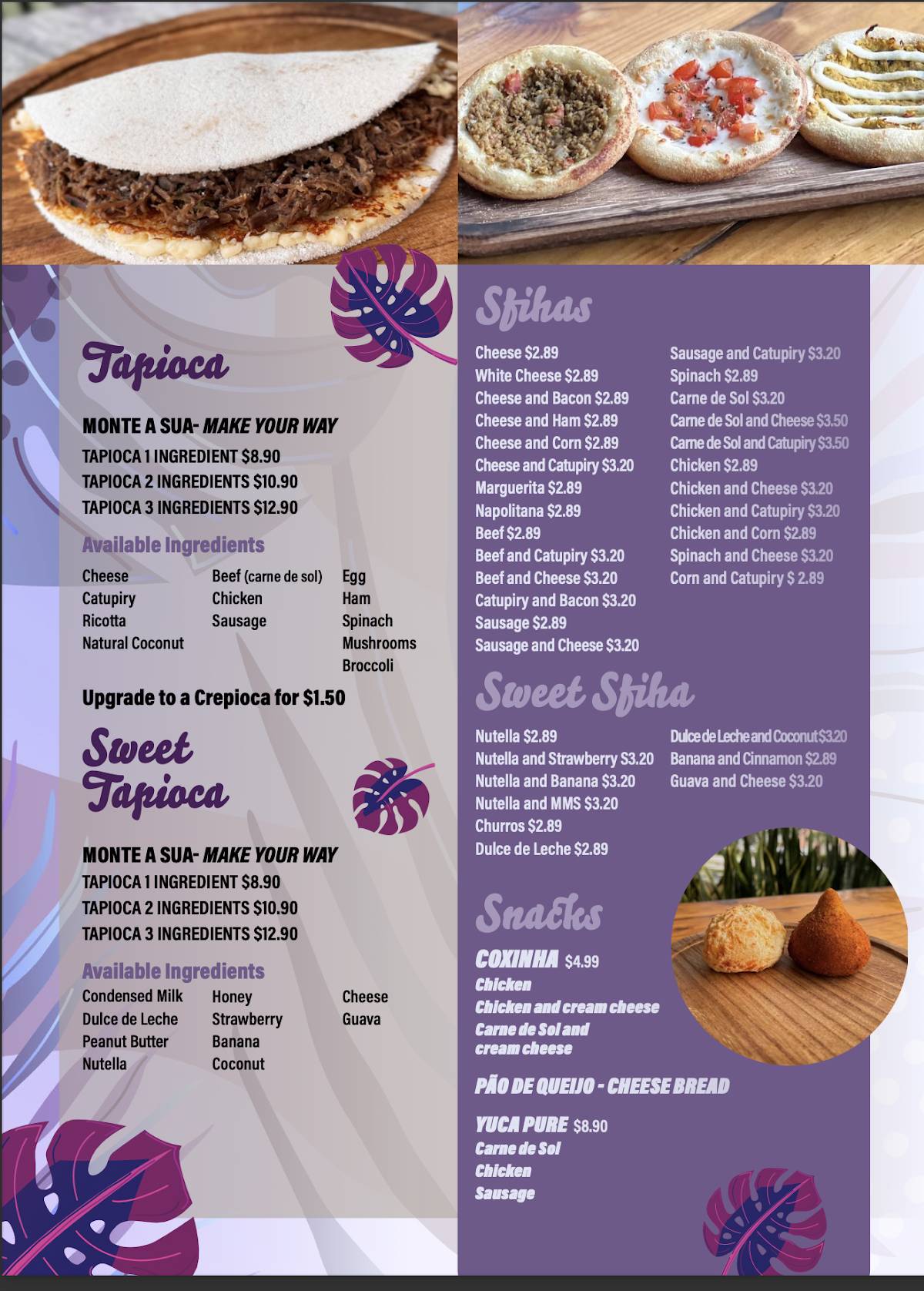 Açaí com Tapioca Boca Raton меню