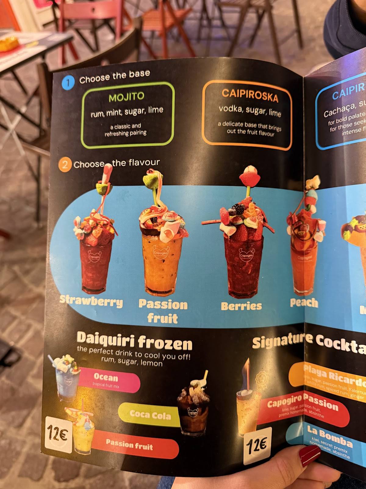 Bar Capogiro меню