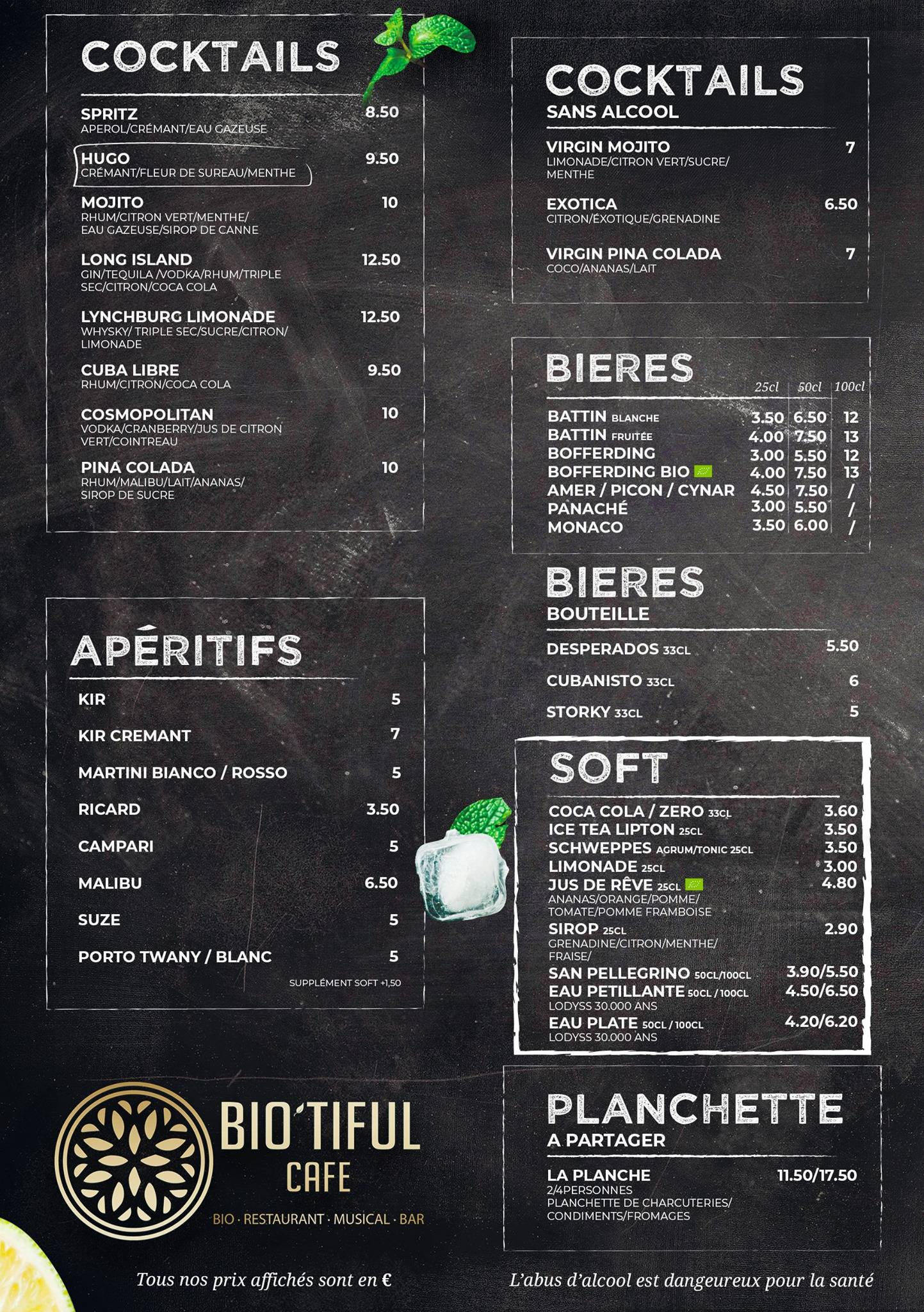 Bio'tiful Café меню