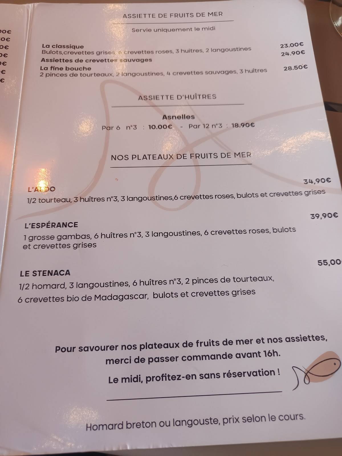Chez Marco меню