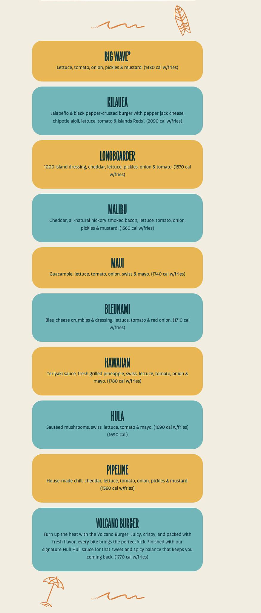 Islands Restaurant Riverside меню