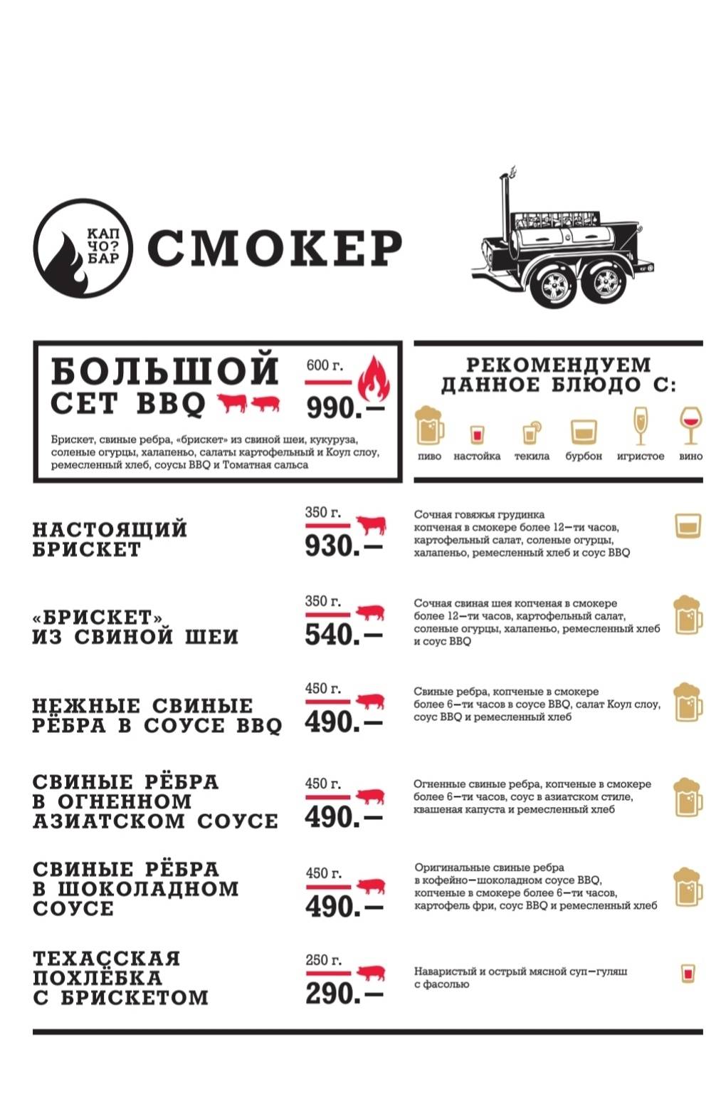 Капчо меню