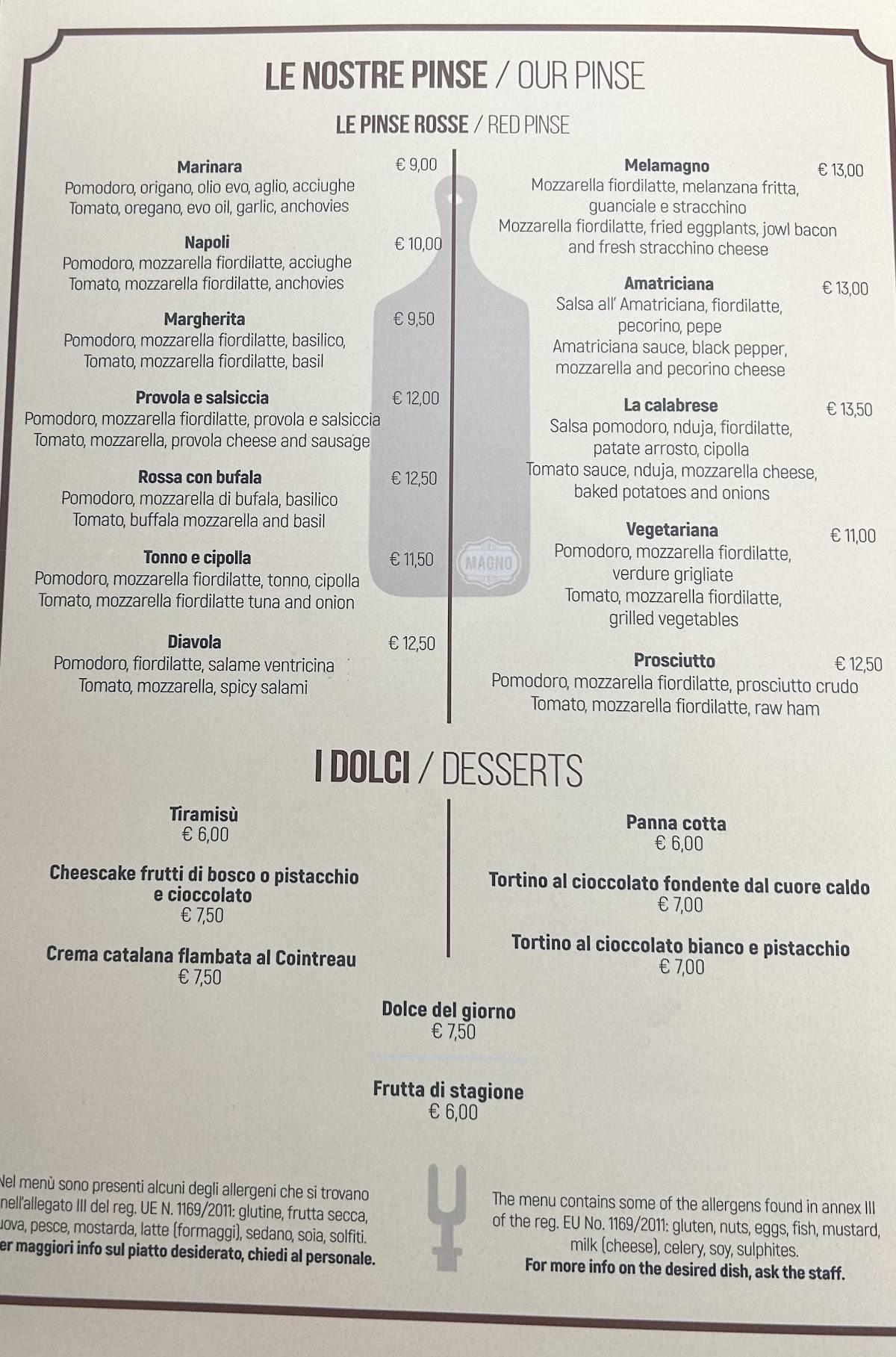 Ristorante Magno Roma меню