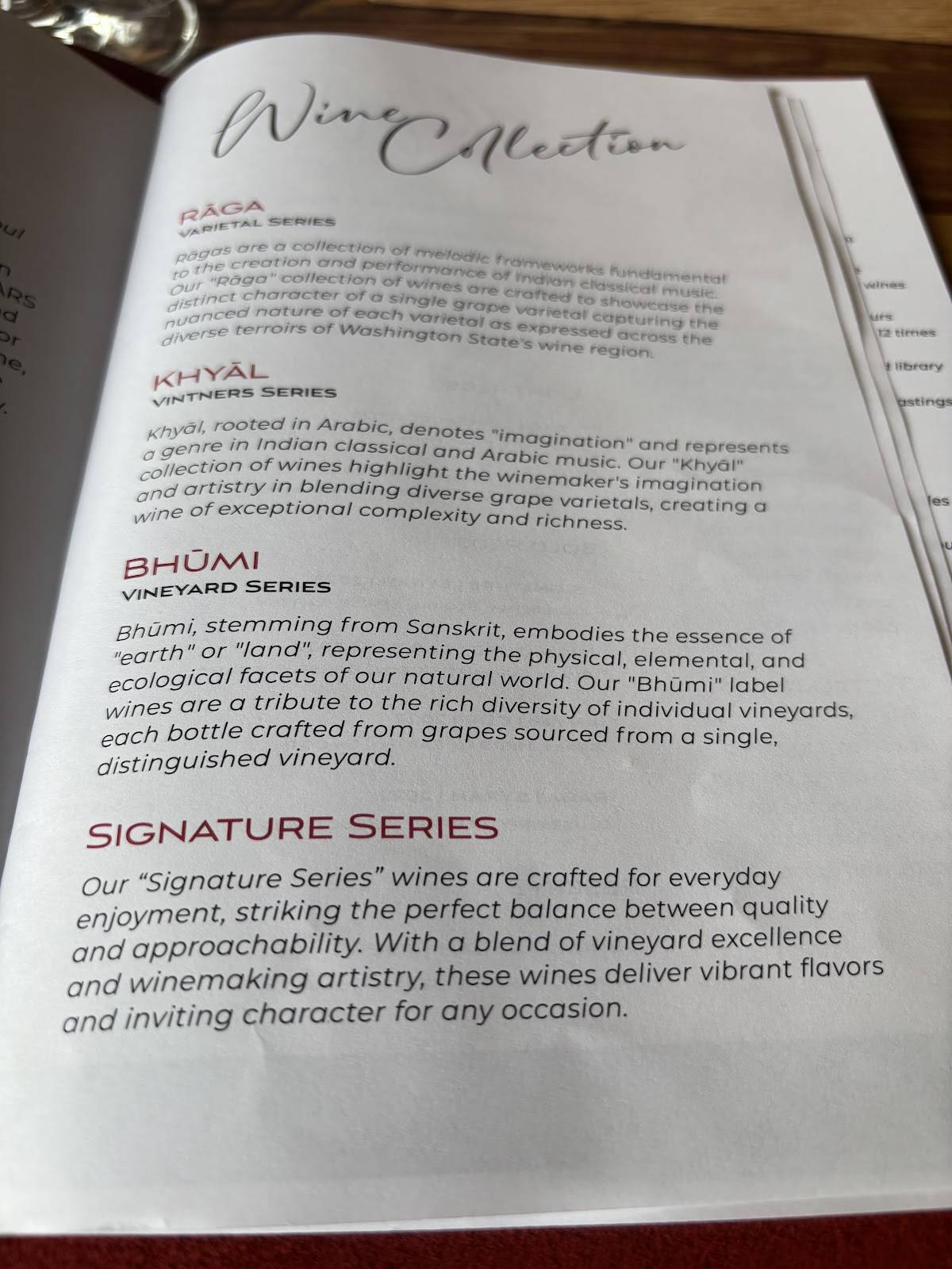 SAMĀ CELLARS меню