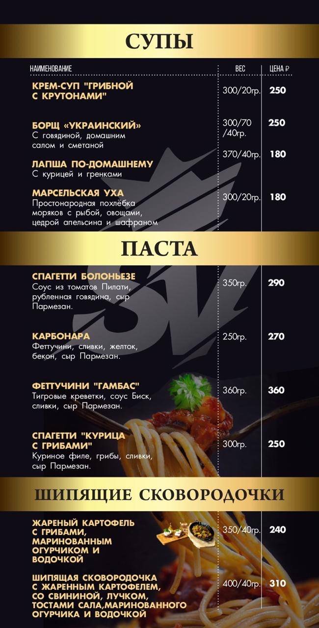 SV меню
