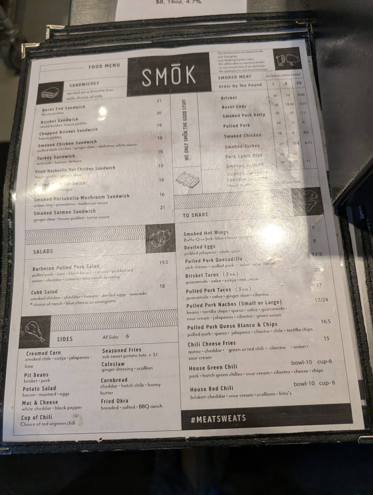 Smok Barbecue меню