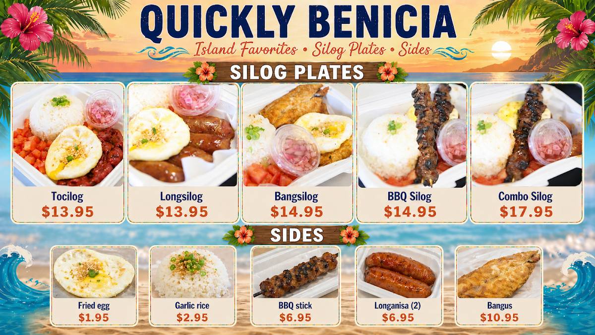Quickly Benicia - The Original Best Boba Near Me & Filipino Food меню