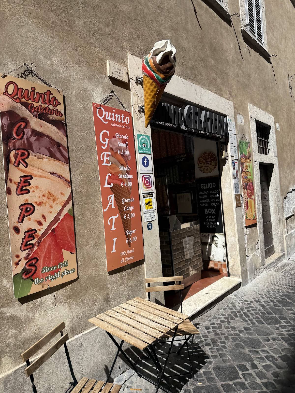 Quinto Gelateria меню