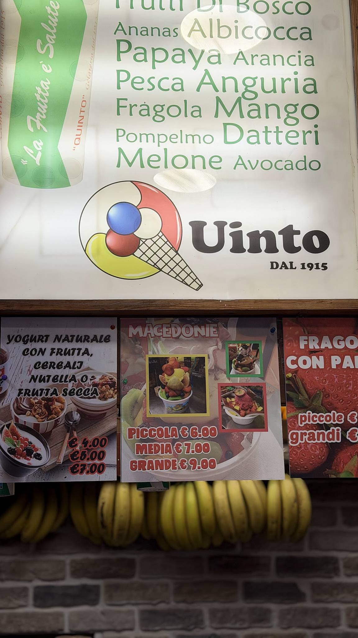 Quinto Gelateria меню