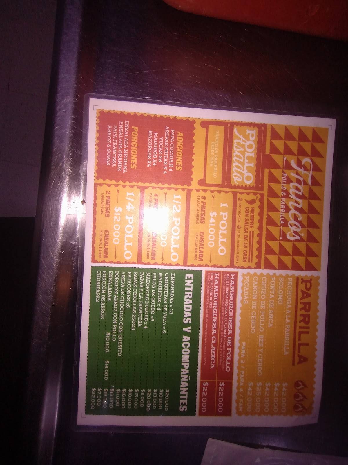 Restaurante Rapipollo меню