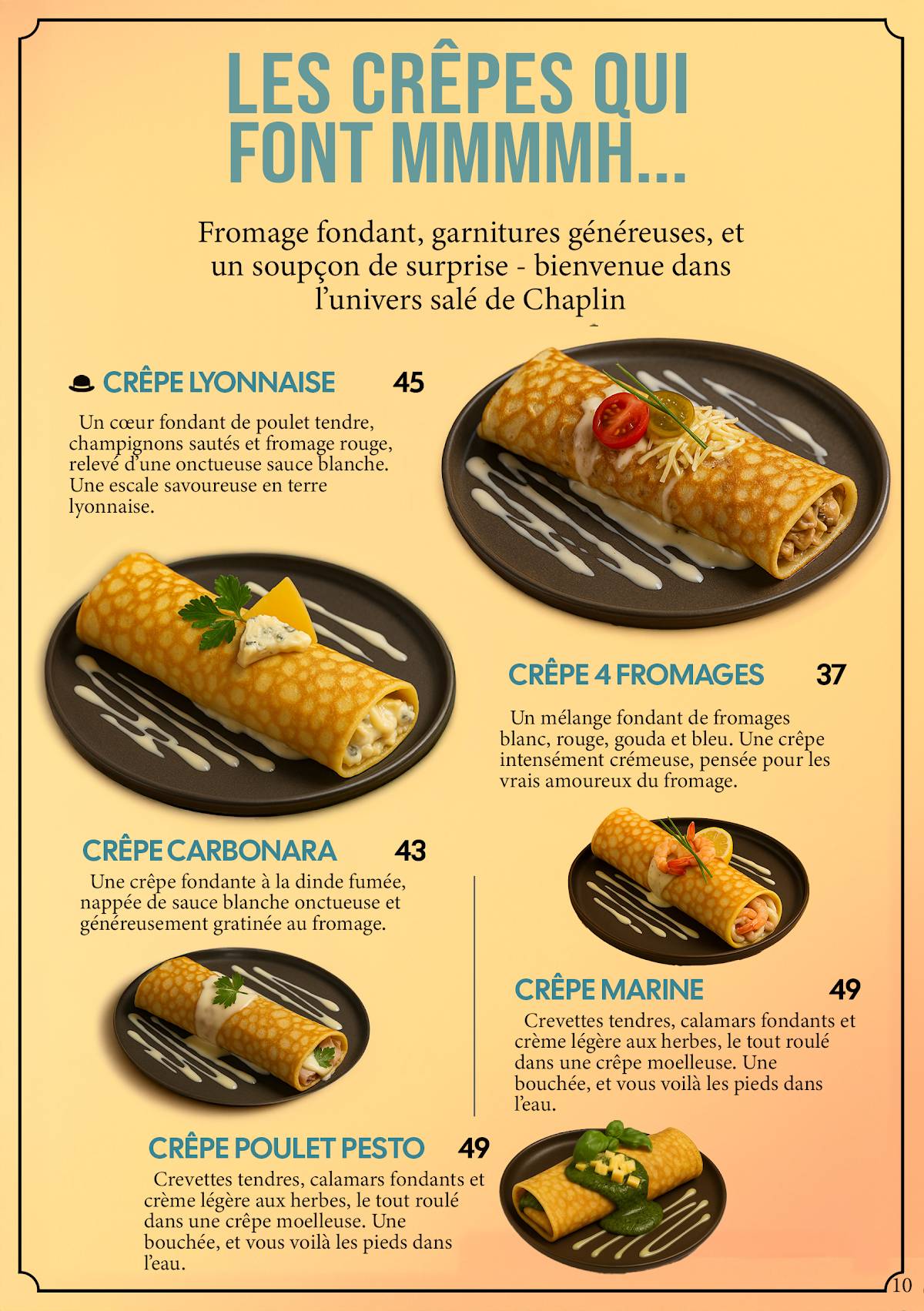 Crêpes Chaplin меню