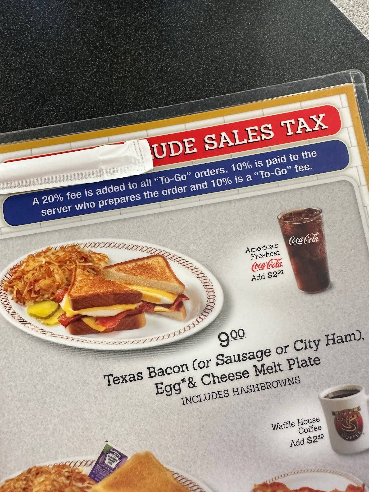 Waffle House меню