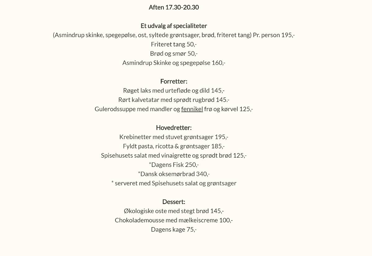Anneberg Spisehus меню