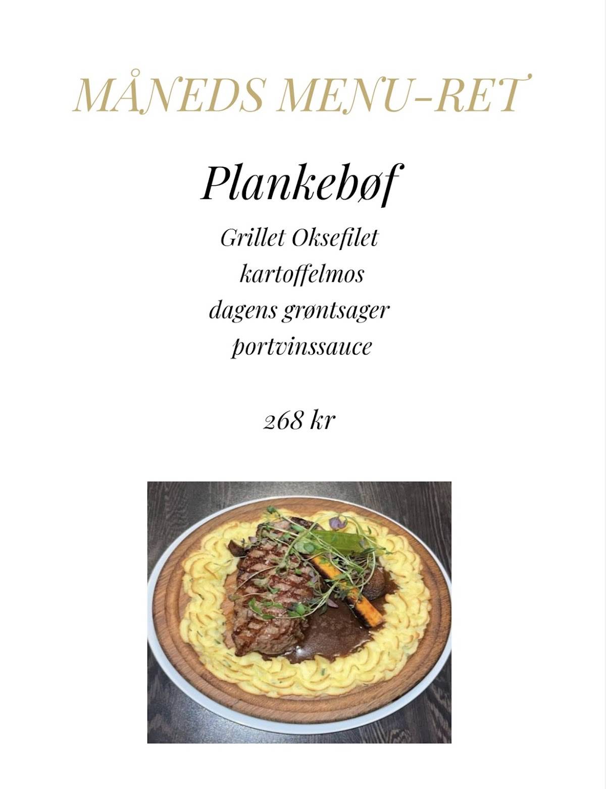 Restaurant Bag Søjlen меню