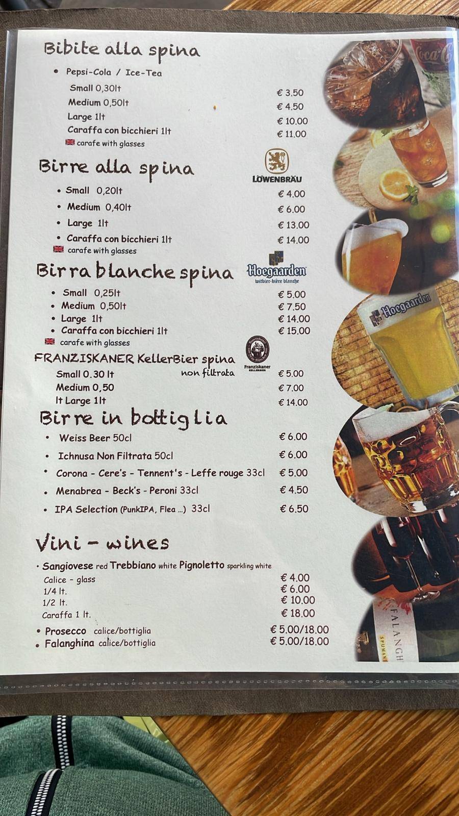 Bar Piadineria Blumen меню