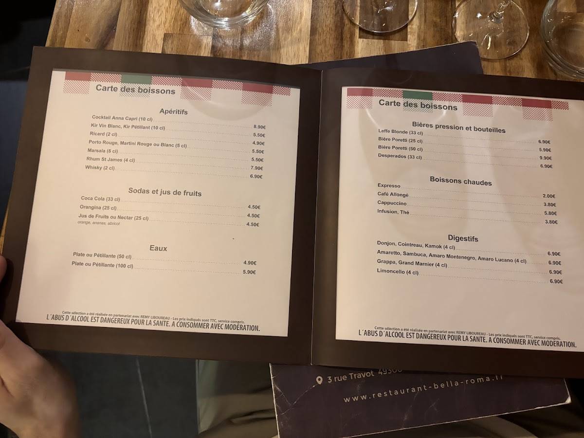 Restaurant Bella Roma меню