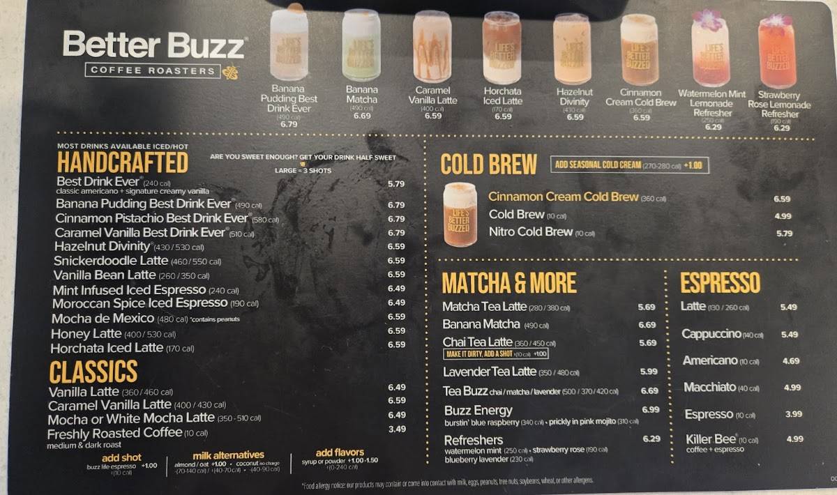Better Buzz Coffee Riverside меню