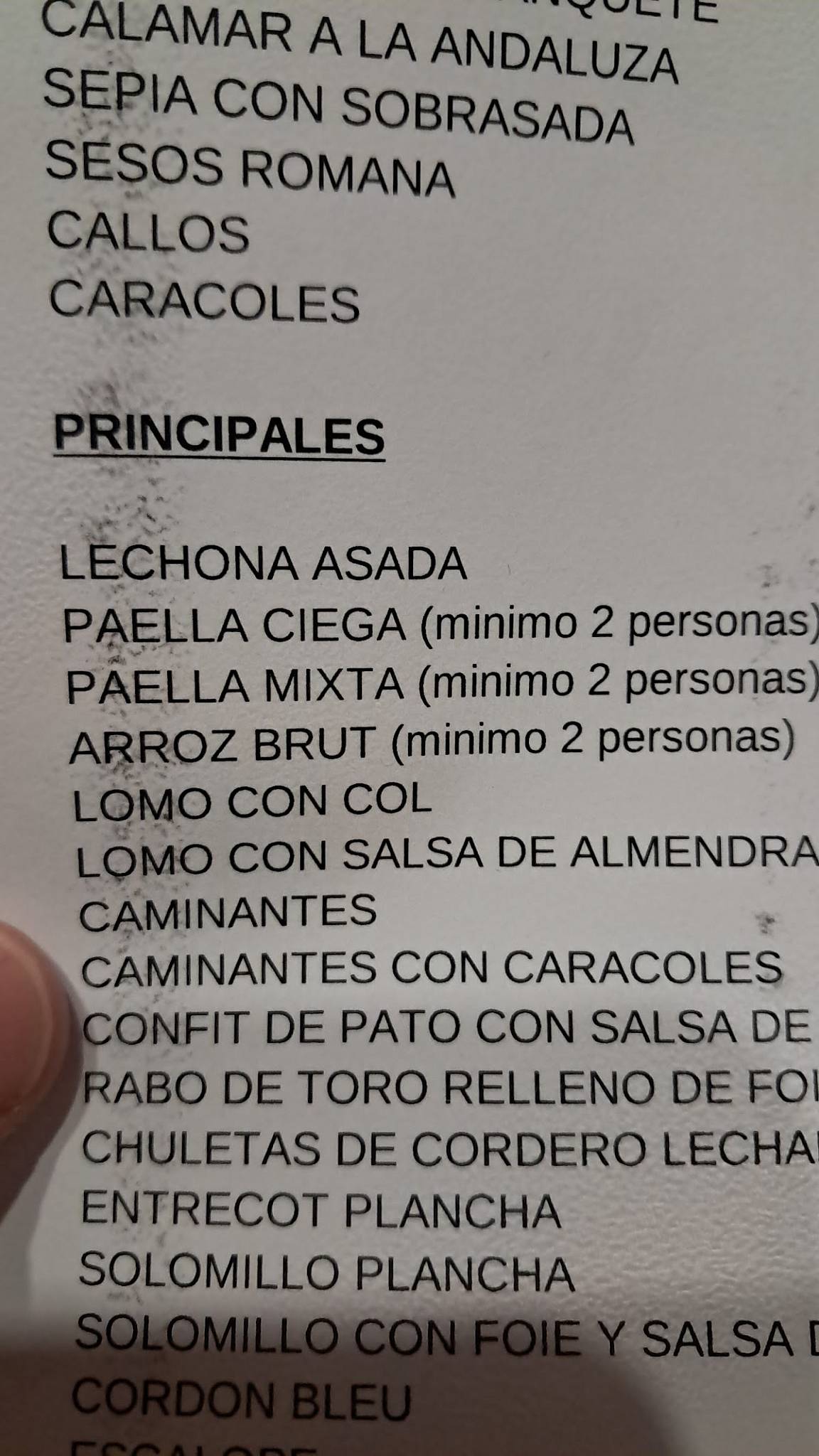 Restaurant Celler Ca'n Ripoll меню