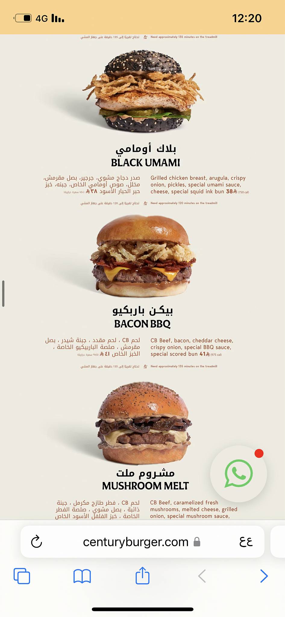 Century Burger меню