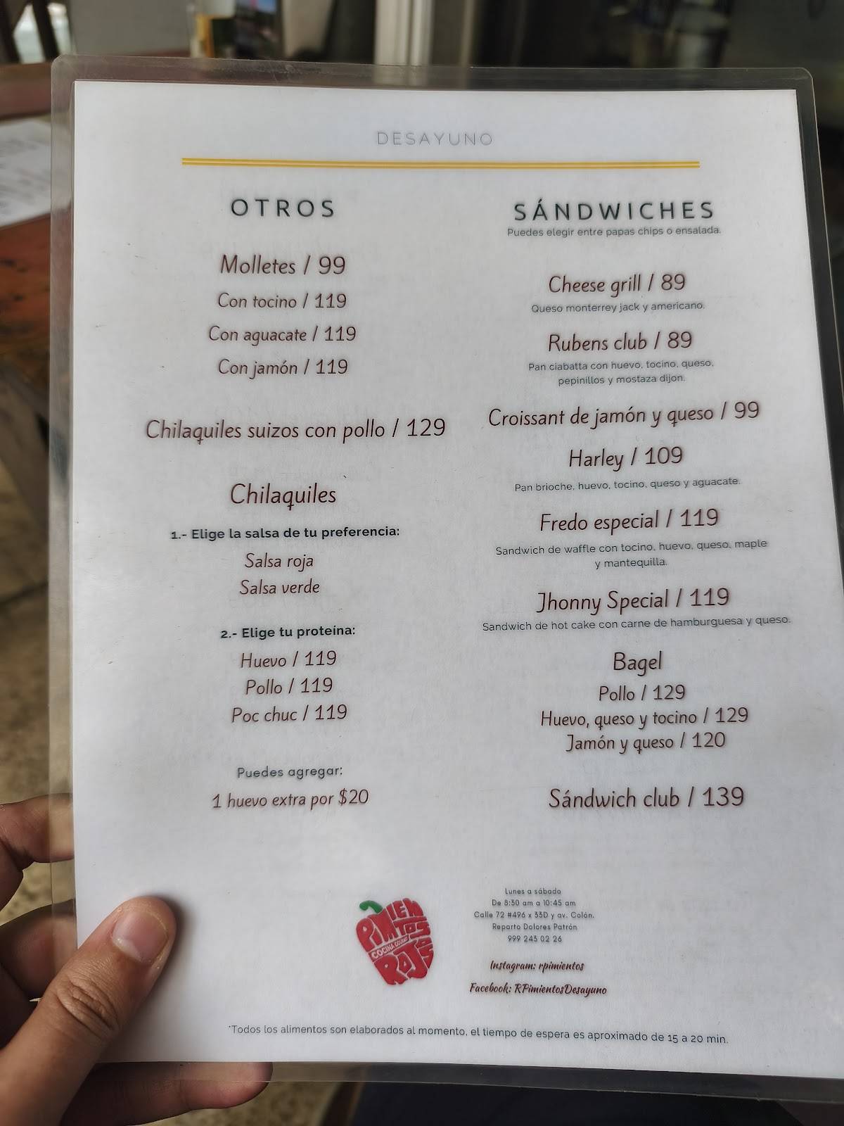 Cocina Gourmet Pimientos Rojos меню