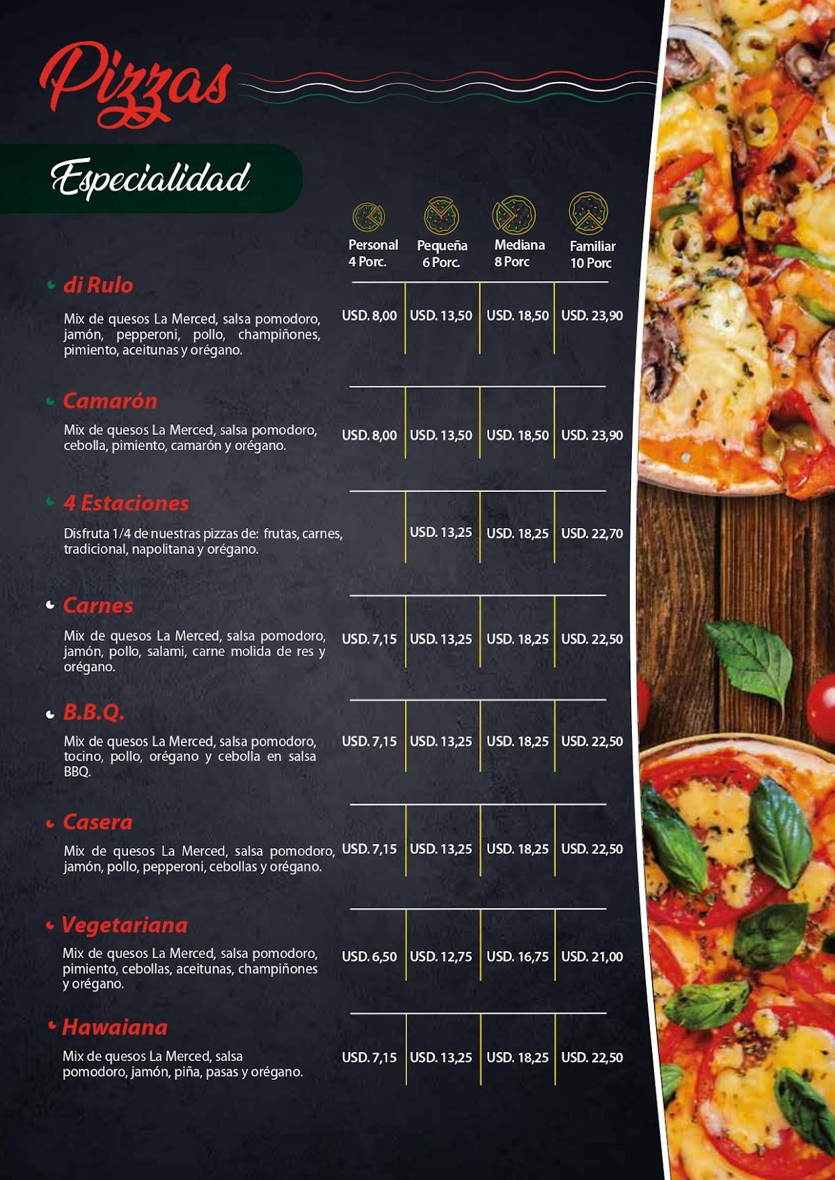 Di Rulo Pizza меню