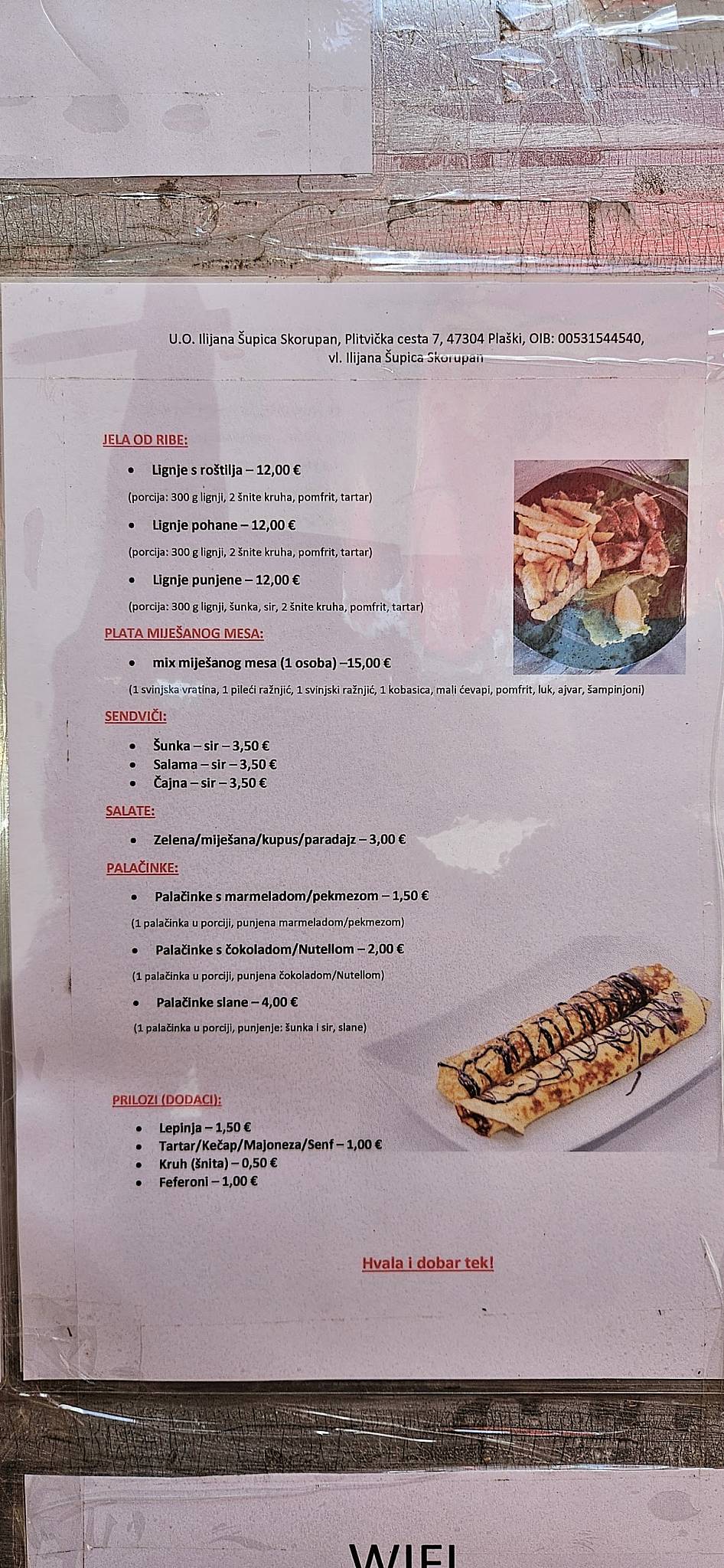 Fast Food Enjoy меню