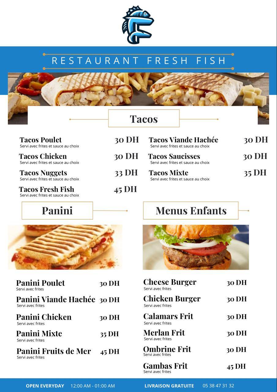 Restaurant Fresh Fish меню