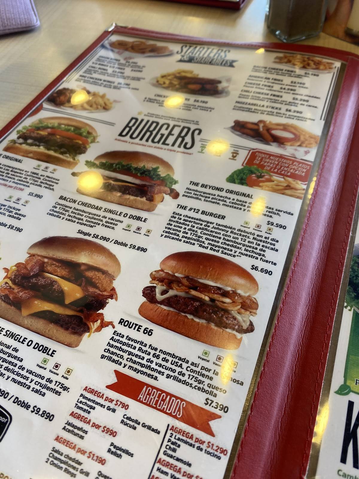 Johnny Rockets меню