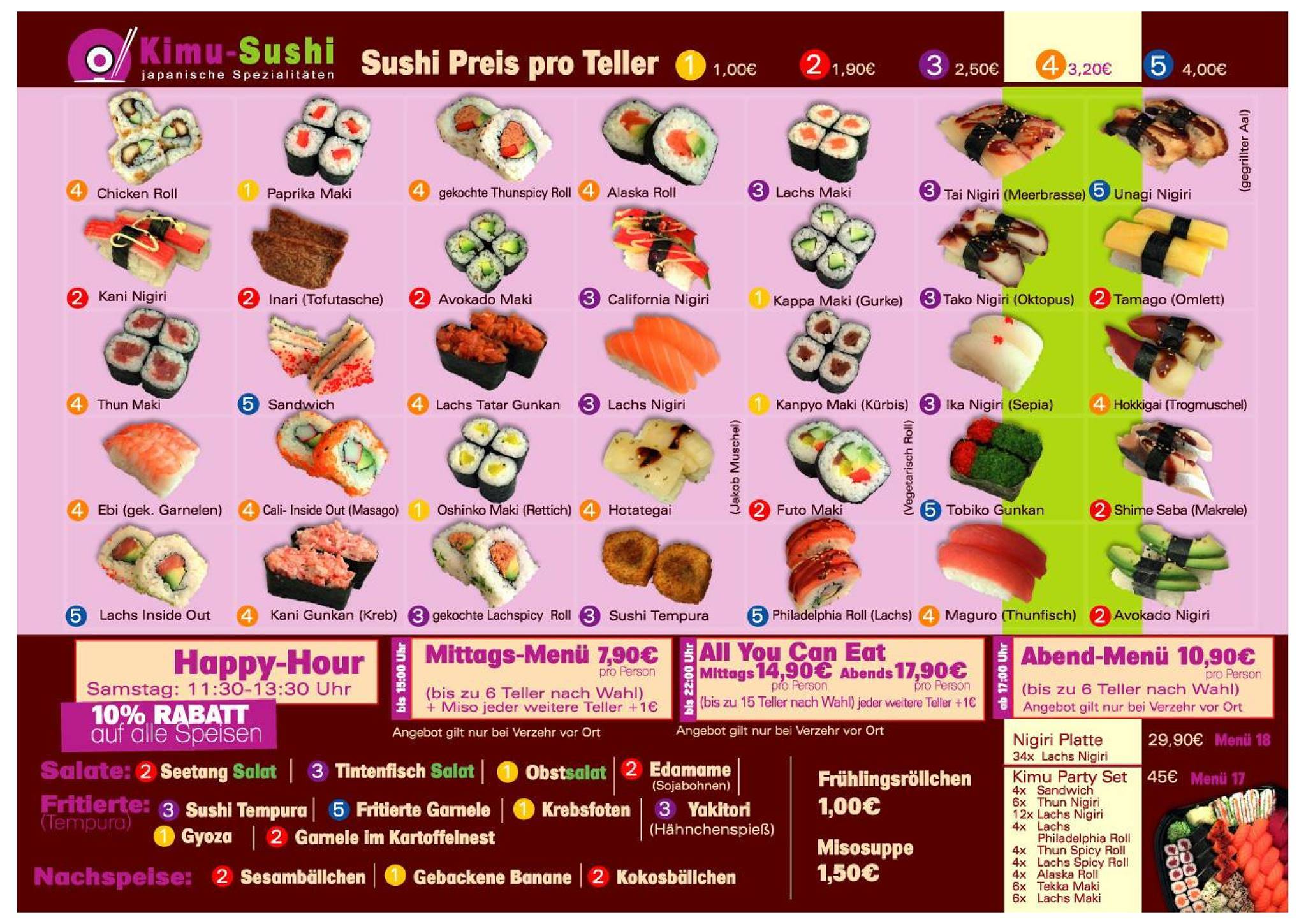 Kimu Sushi Rödermark(Ober-Roden) меню