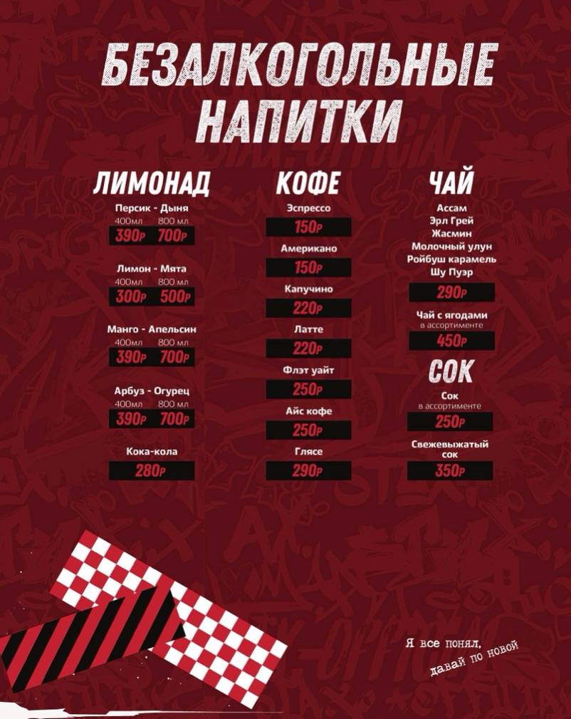 Креветочная меню