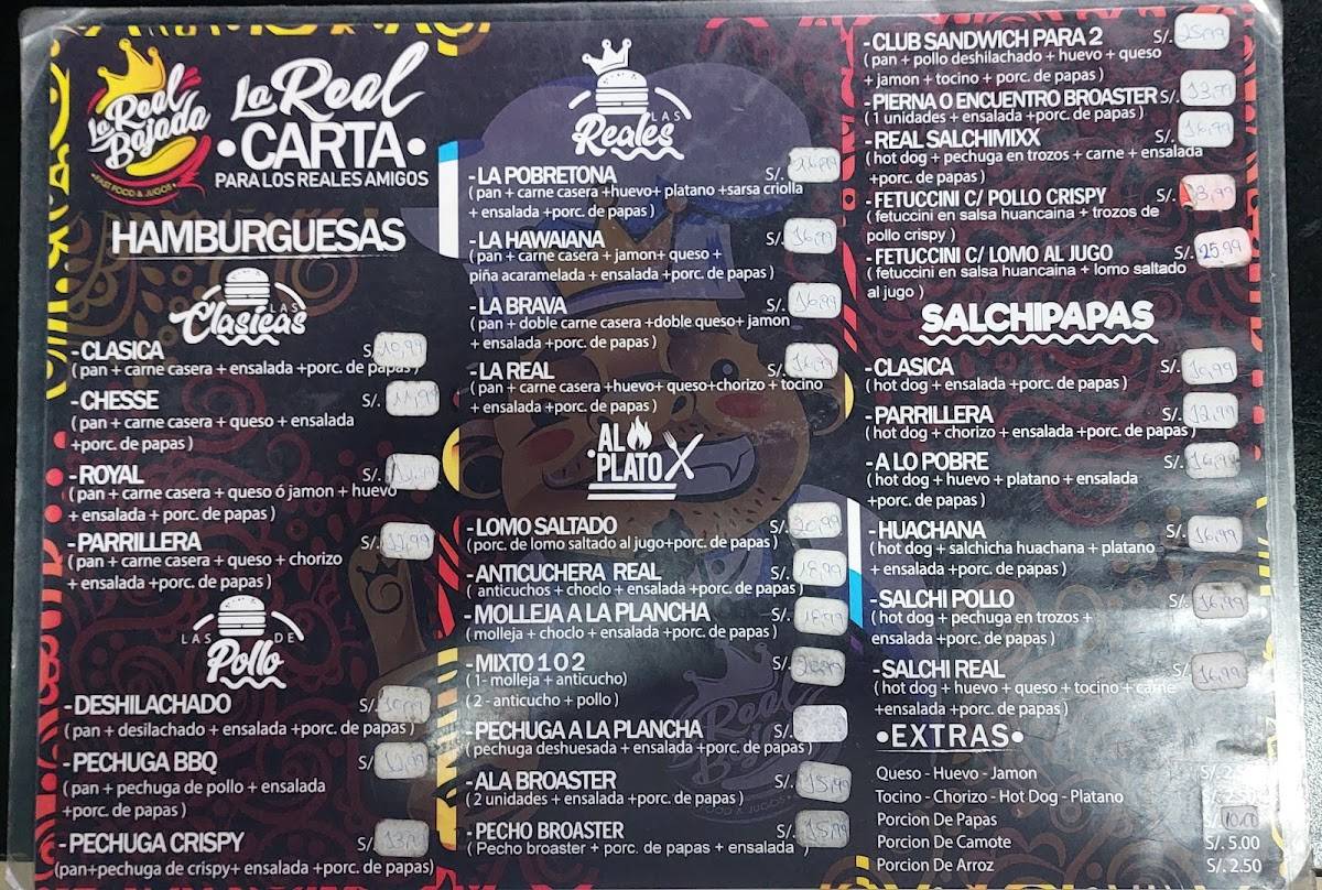 La Real Bajada меню