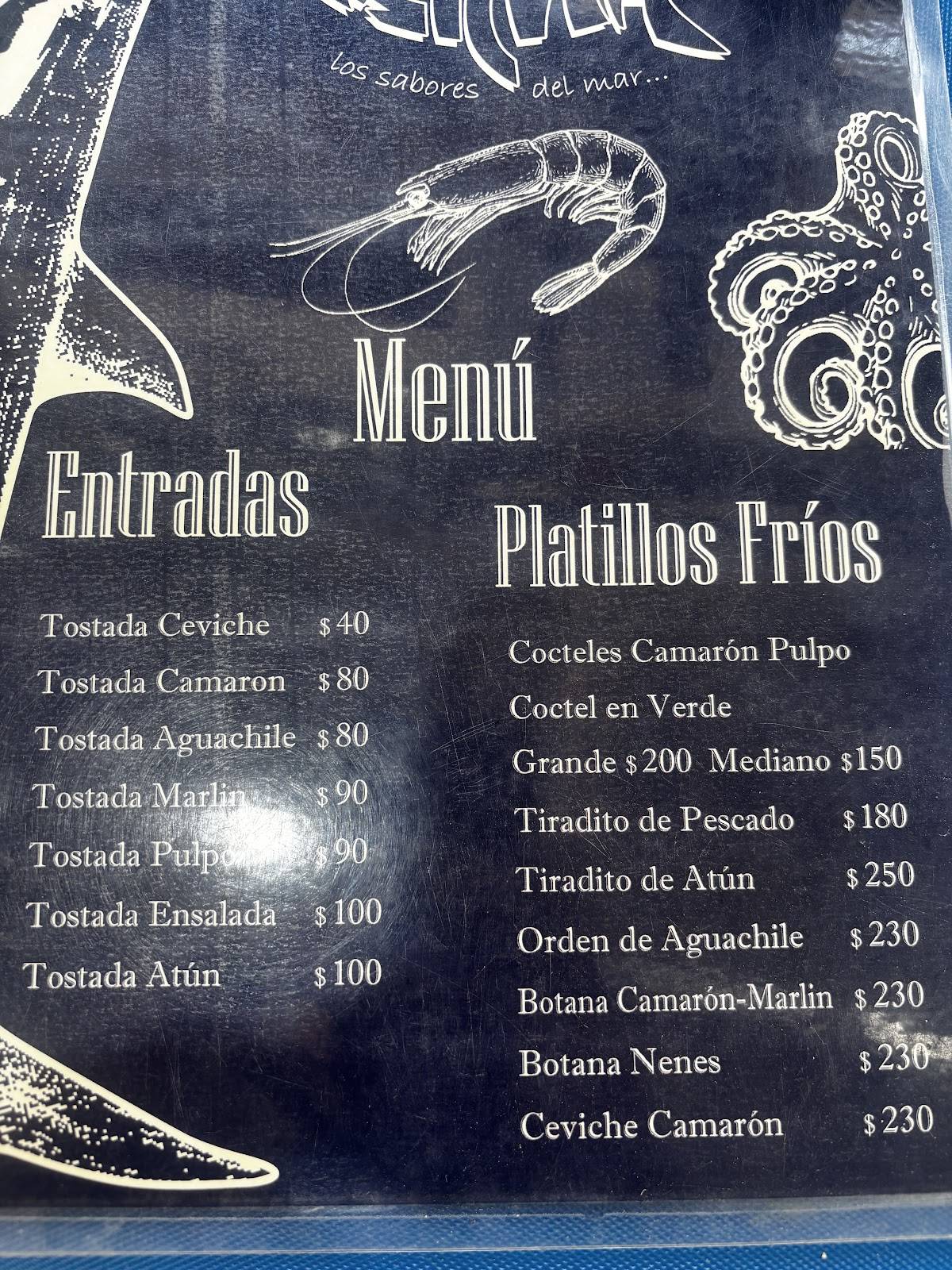 MARISCOS CIMA меню