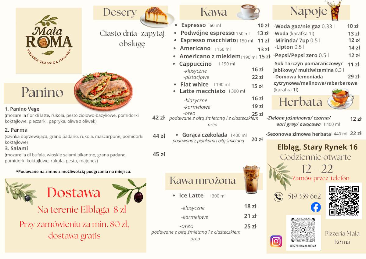 Mała Roma меню